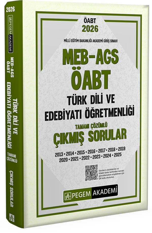 2026 MEB AGS ÖABT Türk Dili ve Edebiyatı Öğretmenliği Tamamı Çözümlü Çıkmış Sorular Pegem Yayınları