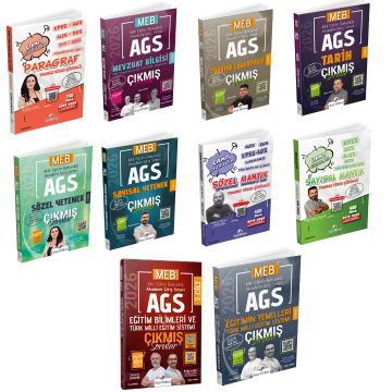 Dizgi Kitap 2026 MEB AGS Tamamı Video Çözümlü Tüm Dersler Çıkmış Sorular ve Sözel & Sayısal Mantık, Paragraf Çıkmış, Eğitim Bilimleri ve Türk Milli Eğitim Sistemi Çıkmış Sorular 2. Cilt Seti