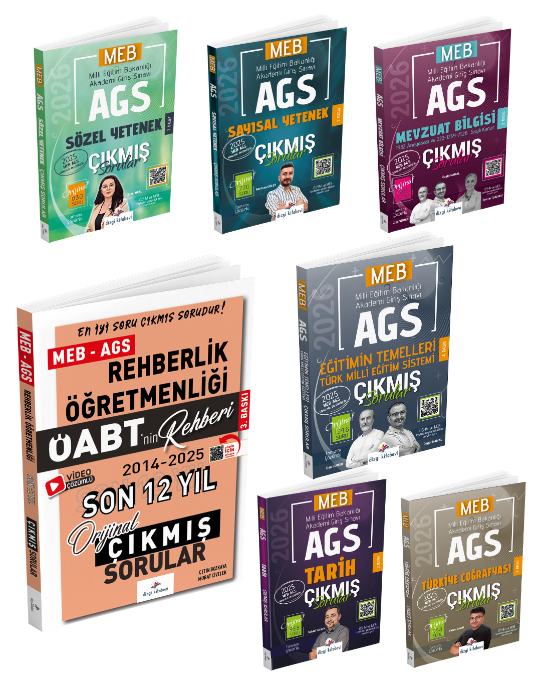 Dizgi Kitap 2026 Meb Ags Çıkmış Sorular & Öabt Rehberlik ( PDR) Öğretmenliği Çıkmış Sorular Seti - Konu Tasnifli ve Tamamı Video Çözümlü
