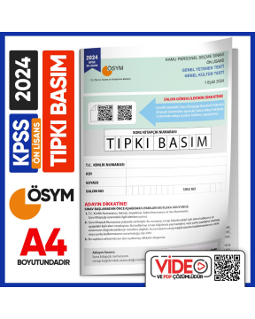 2024 KPSS Ön Lisans ÖSYM Tıpkı Basım Çıkmış Soru Deneme Kitapçığı Video/PDF Çözümlü Türkiye Geneli İnformal Yayınları
