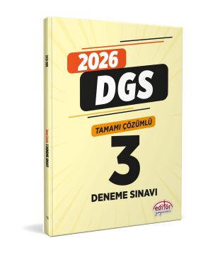 Editör Yayınları 2026 DGS Tamamı Çözümlü 3 Deneme Sınavı