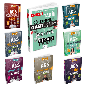 Dizgi Kitap 2026 Meb Ags Çıkmış Sorular & Öabt Tarih Öğretmenliği Çıkmış Sorular Seti - Konu Tasnifli ve Tamamı Video Çözümlü