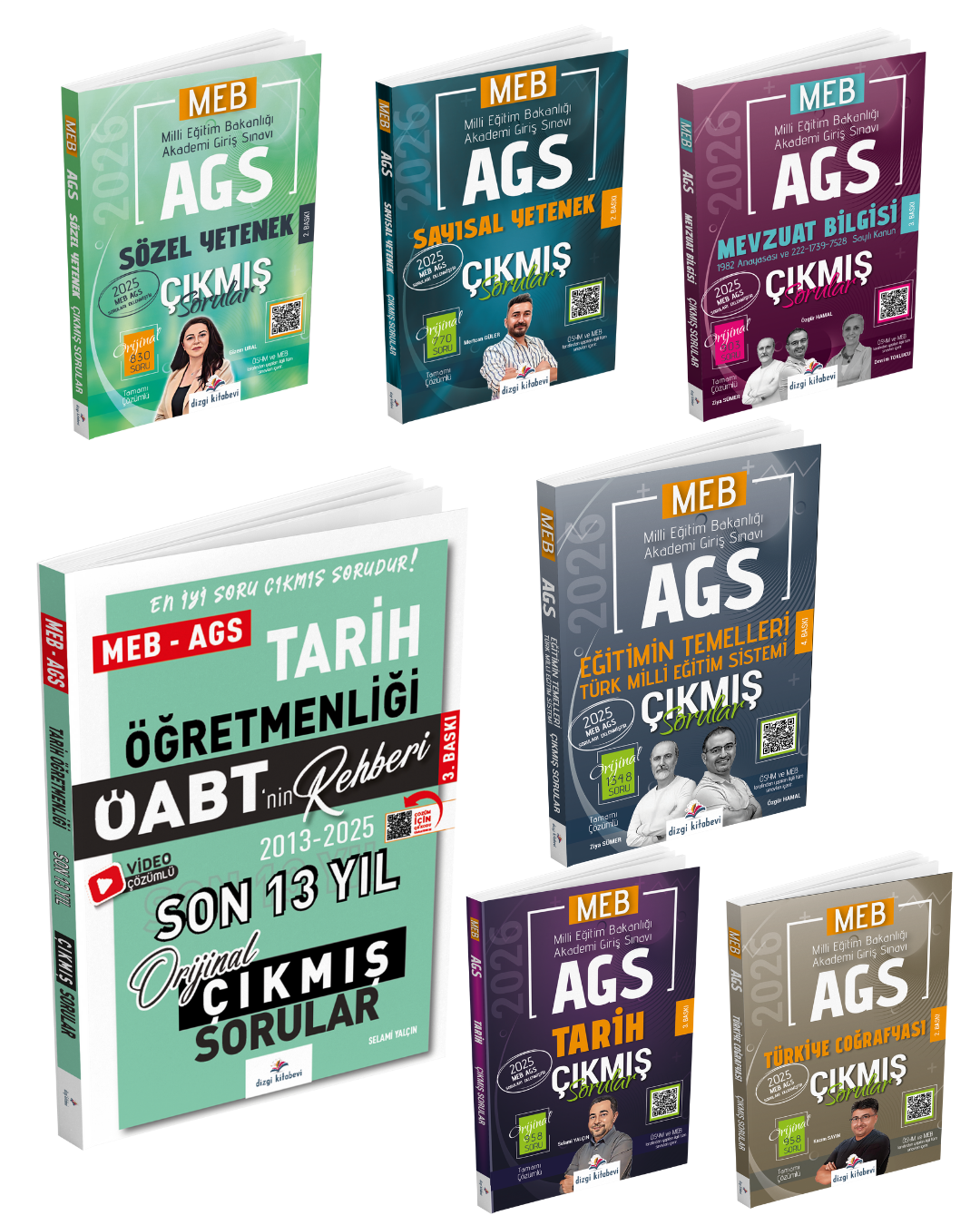 Dizgi Kitap 2026 Meb Ags Çıkmış Sorular & Öabt Tarih Öğretmenliği Çıkmış Sorular Seti - Konu Tasnifli ve Tamamı Video Çözümlü