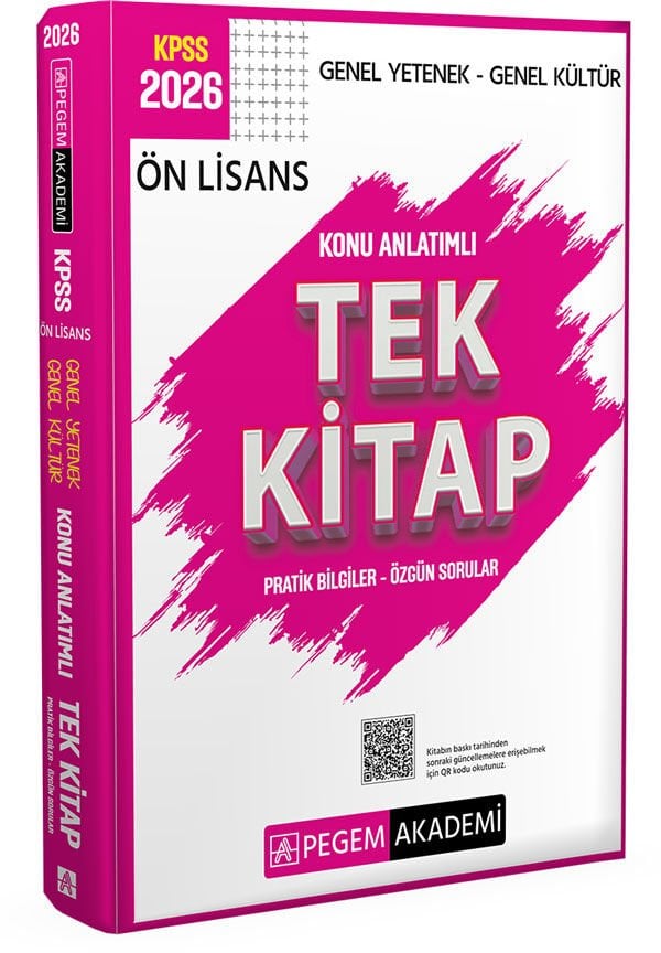 2026 KPSS Genel Yetenek Genel Kültür Ön Lisans Konu Anlatımlı Tek Kitap Pegem Yayınları