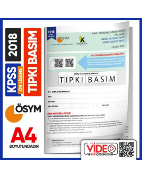 2018 KPSS Ön Lisans ÖSYM Tıpkı Basım Çıkmış Soru Deneme Kitapçığı Video/PDF Çözümlü Türkiye Geneli İnformal Yayınları