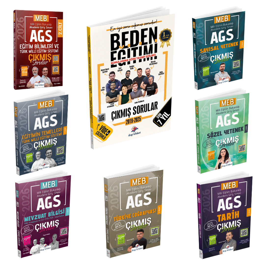 Dizgi Kitap 2026 Meb Ags Çıkmış Sorular & Öabt Beden Eğitimi Öğretmenliği Çıkmış Sorular Seti - Konu Tasnifli ve Tamamı Video Çözümlü