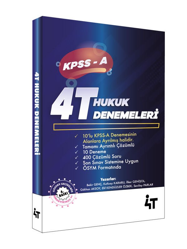 4T Yayınları KPSS A Grubu Hukuk 10 Deneme Çözümlü 4T Yayınları