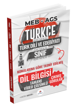 Dizgi Kitap 2025 Meb Ags ÖABT Türkçe, Türk Dili ve Edebiyatı, Sınıf Öğretmenliği Konularına Göre Tasnif Edilmiş Dil Bilgisi Tamamı Video Çözümlü Son 12 Yıl Çıkmış Sorular