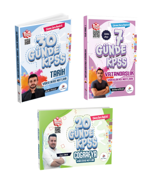 Dizgi Kitap 2026 KPSS 30 Günde Tarih, 7 Günde Vatandaşlık ve 20 Günde Coğrafya Çıkmış Soru Analizli Video Ders Notları Seti