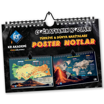 KR Akademi Coğrafyanın Kodları Türkiye ve Dünya Duvar Haritaları Poster Notlar
