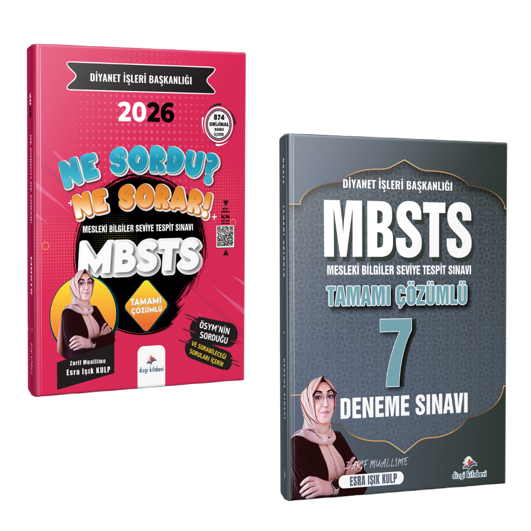 Dizgi Kitap 2026 Diyanet İşleri Başkanlığı Mesleki Bilgiler Seviye Tespit Sınavı MBSTS Tamamı Pdf Çözümlü Soru Bankası ve MBSTS Tamamı Çözümlü 7 Deneme Sınavı Seti
