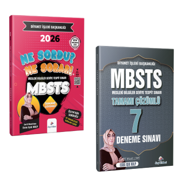Dizgi Kitap 2026 Diyanet İşleri Başkanlığı Mesleki Bilgiler Seviye Tespit Sınavı MBSTS Tamamı PDF Çözümlü Soru Bankası ve Tamamı Çözümlü 7 Deneme Sınavı Seti