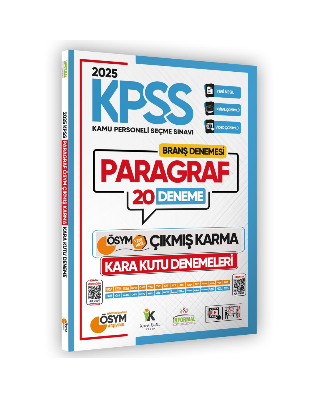 2025 KPSS Ön Lisans Paragraf 20li Deneme Sınavı ÖSYM Çıkmış Soru Havuzu Video ve PDF Çözümlü İnformal Yayınları