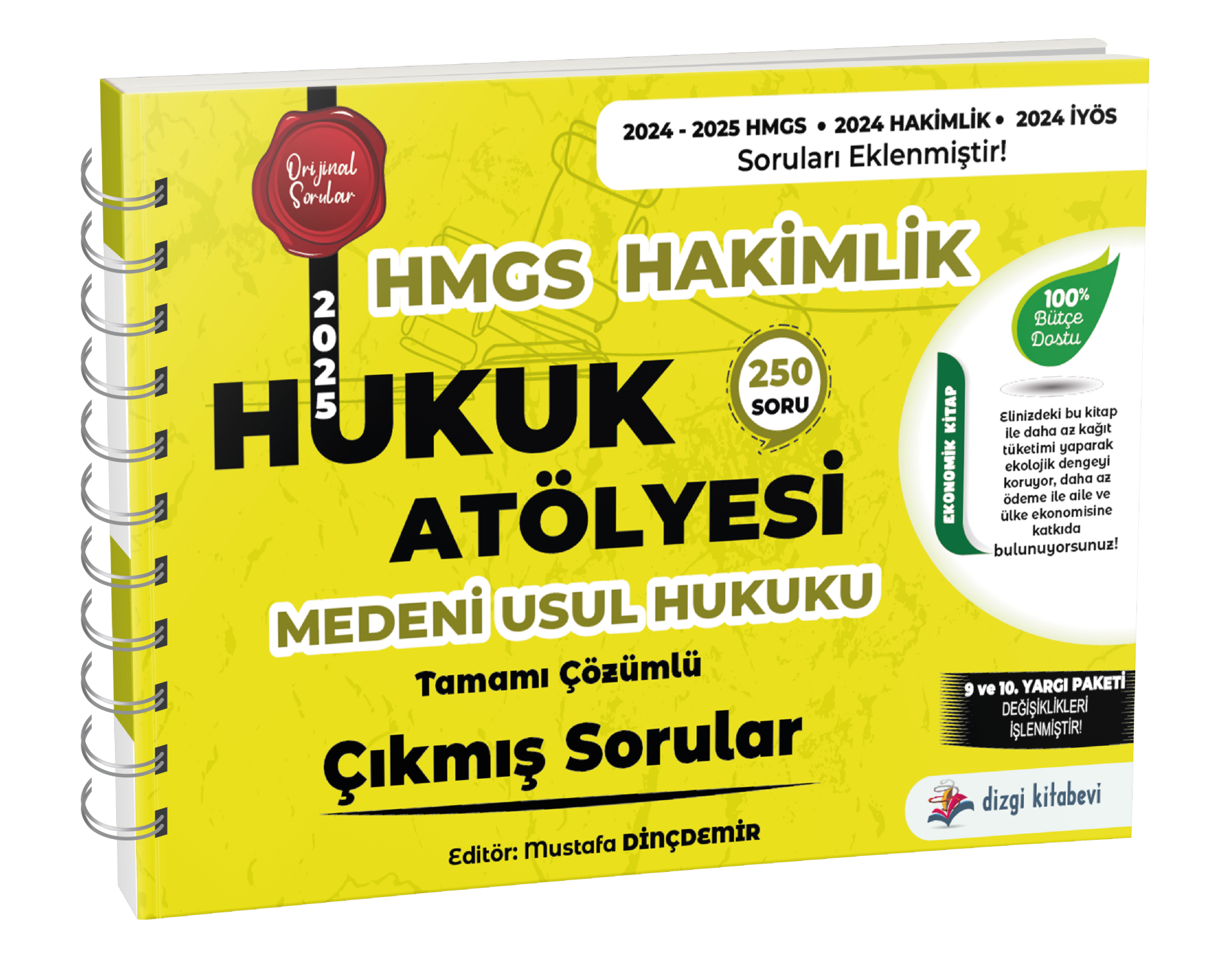 Dizgi Kitap Hukuk Atölyesi Hakimlik HMGS Hukuk Mesleklerine Giriş Sınavı Medeni Usul Hukuku Tamamı Çözümlü Çıkmış Sorular Mustafa Dinçdemir