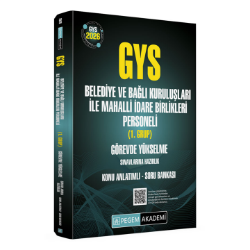Pegem Yayınları 2026 GYS Belediye ve Bağlı Kuruluşları ile Mahalli İdare Birlikleri Personeli (1.Grup) Görevde Yükselme Sınavlarına Hazırlık Konu Anlatımlı Soru Bankası
