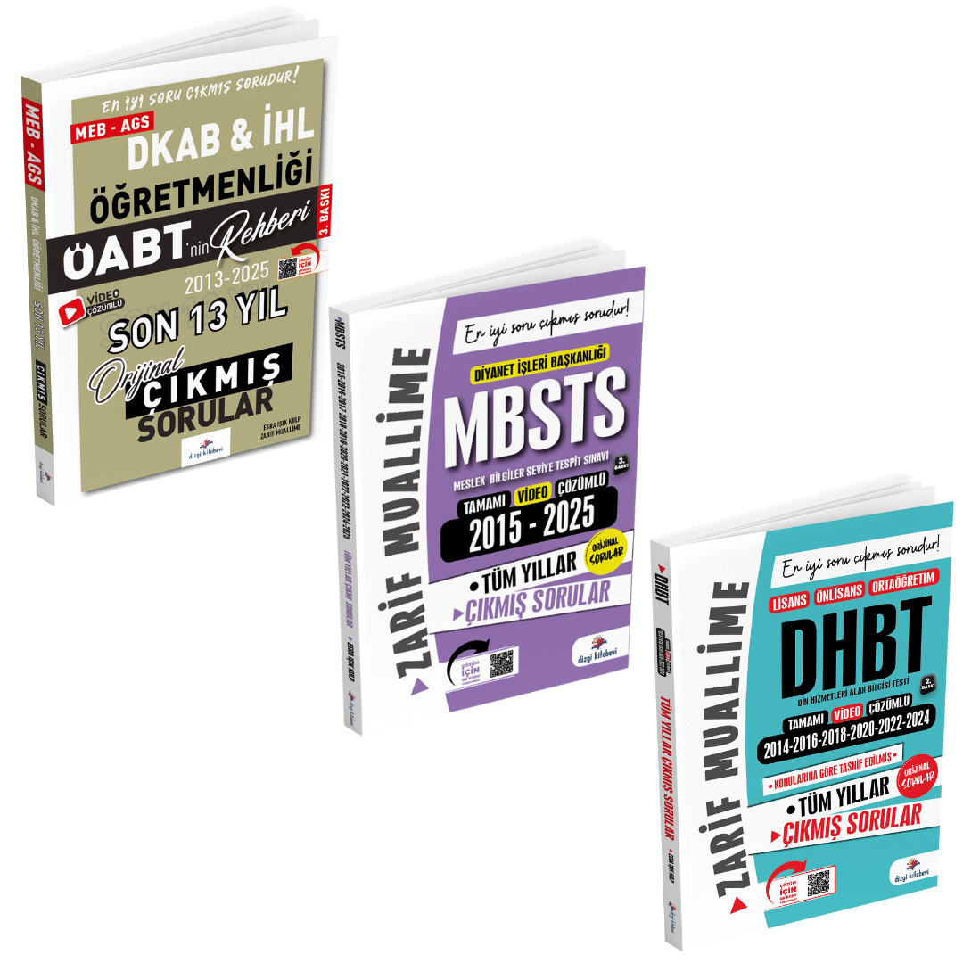 Dizgi Kitap 2026 Meb Ags ÖABT DKAB, İHL, MBSTS ve DHBT Konularına Göre Tasnif Edilmiş Orijinal Video Çözümlü Çıkmış Sınav Sorular Seti Zarif Muallime Esra Işık Kulp
