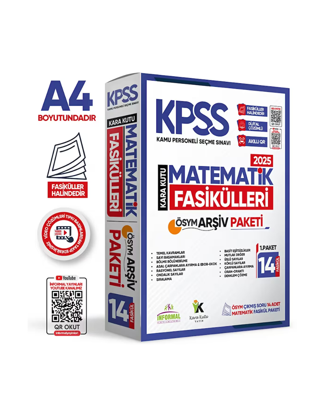 2025 KPSS MATEMATİK Kara Kutu 1.Cilt Fasikül SETİ (14lü) ÖSYM Çıkmış Soru Bankası Çözümlü PAKET İnformal Yayınları
