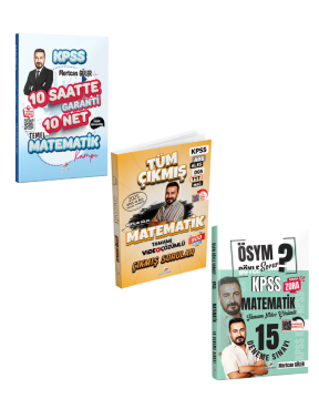 Dizgi Kitap 2026 KPSS Mertcan Güler ile Tamamı Video Anlatımlı 10 Saatte Garanti 10 Net Temel Matematik Kampı, Tüm Çıkmış Sorular ve ÖSYM Böyle Sorar Matematik 15 Deneme Seti