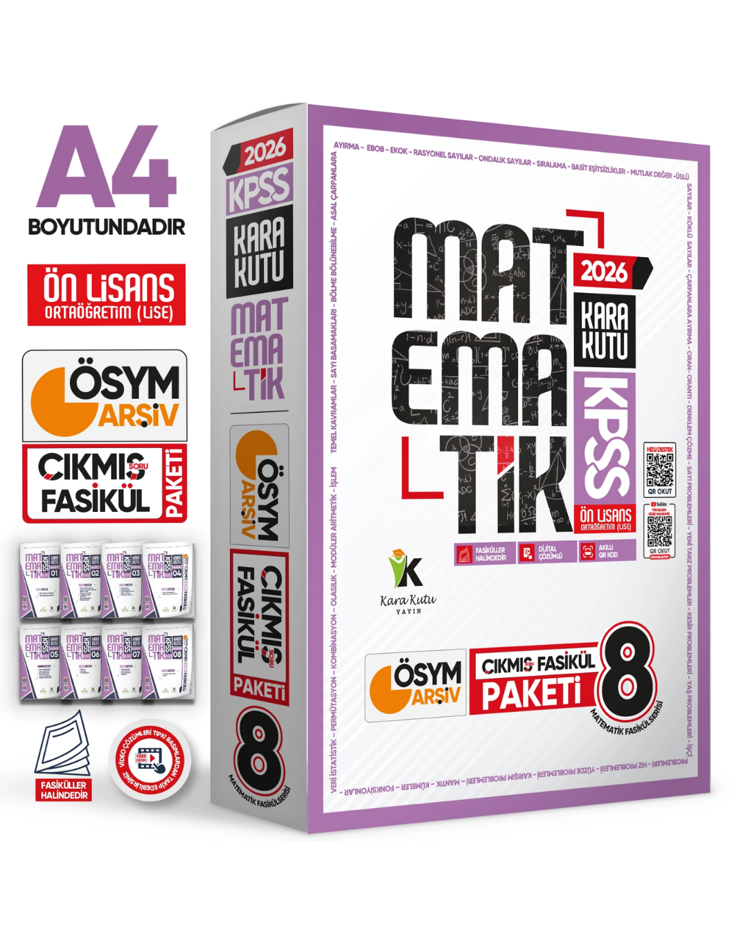 2026 KPSS Önlisans MATEMATİK Kara Kutu 8li Fasikül SETİ ÖSYM Çıkmış Soru Bankası Çözümlü Modül PAKET İnformal Yayınları