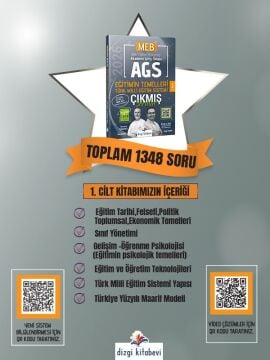 Dizgi Kitap 2026 MEB AGS Tamamı Video Çözümlü Eğitimin Temelleri Türk Milli Eğitim Sistemi Çıkmış Sorular 4. Baskı Ziya Sümer Özgür Hamal