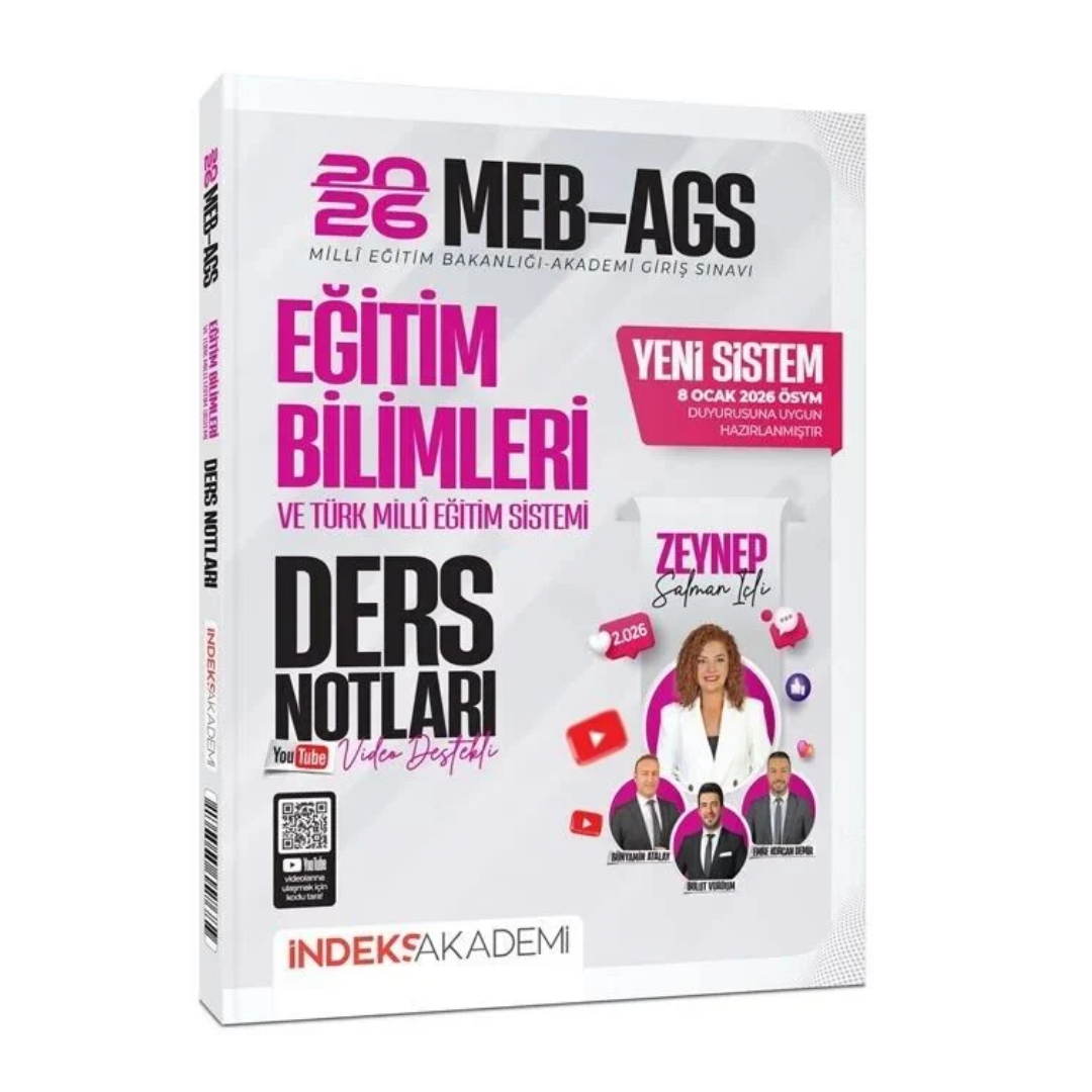 2026 MEB-AGS Eğitim Bilimleri ve Türk Milli Eğitim Sistemi Video Ders Notları - Zeynep Salman İçli İndeks Akademi Yayıncılık