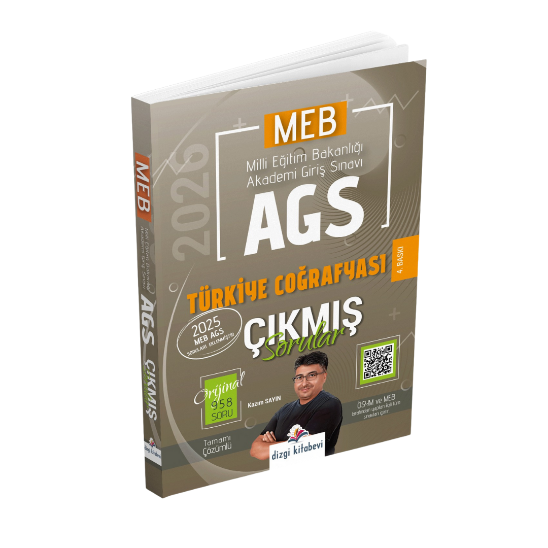 Dizgi Kitap 2026 MEB AGS Tamamı Video Çözümlü Türkiye Coğrafyası Çıkmış Sorular 2. Baskı Kazım Sayın