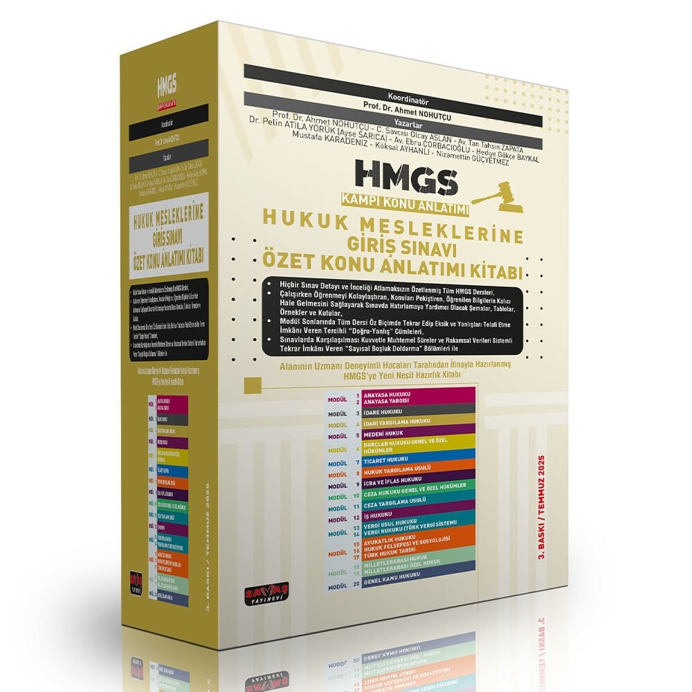 HMGS Kampı Hukuk Mesleklerine Giriş Sınavı Özet Konu Anlatım Kitabı 2025 Savaş Yayınları