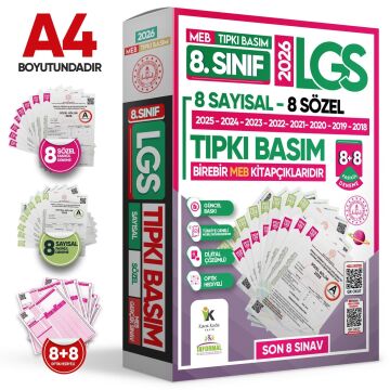 2026 8.Sınıf LGS Tıpkı Basım Çıkmış Soru 8+8 Deneme Paketi (Say+Söz) Türkiye Geneli Dijital Çözümlü İnformal Yayınları