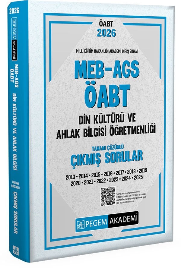 2026 MEB AGS ÖABT Din Kültürü ve Ahlak Bilgisi Tamamı Çözümlü Çıkmış Sorular Pegem Yayınları
