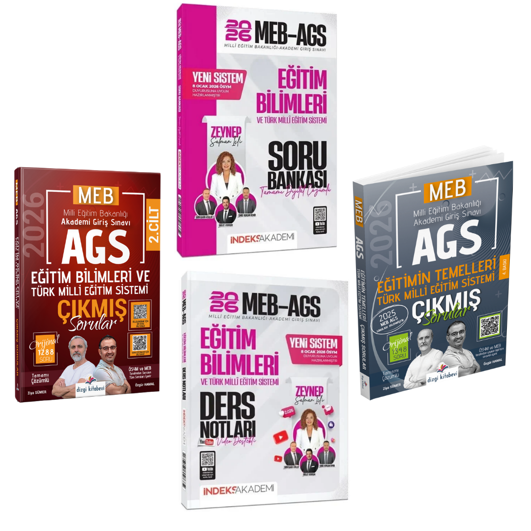 Dizgi Kitap 2026 MEB AGS Eğitim Bilimleri Türk Milli Eğitim Sistemi Ders Notları & MEB AGS Eğitim Bilimleri Soru Bankası & MEB AGS Eğitim Bilimleri Türk Milli Eğitim Sistemi Çıkmış Sorular Süper 4'lü Set