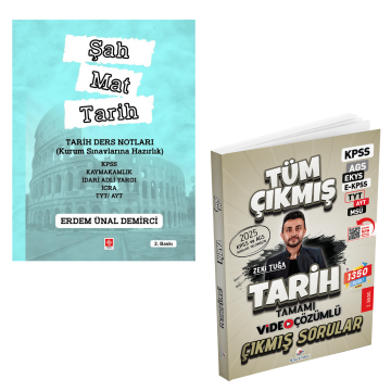Dizgi Kitap 2026 KPSS AGS Tarih Tüm Sınavlar Tamamı Video Çözümlü Çıkmış Sorular ve Şah Mat Tarih Tarih Ders Notları Seti