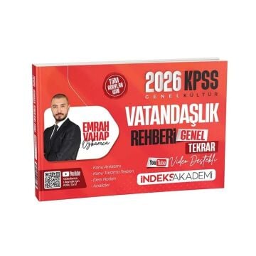 İndeks Akademi Yayıncılık 2026 KPSS Vatandaşlık Rehberi Video Destekli Genel Tekrar - Emrah Vahap Özkaraca