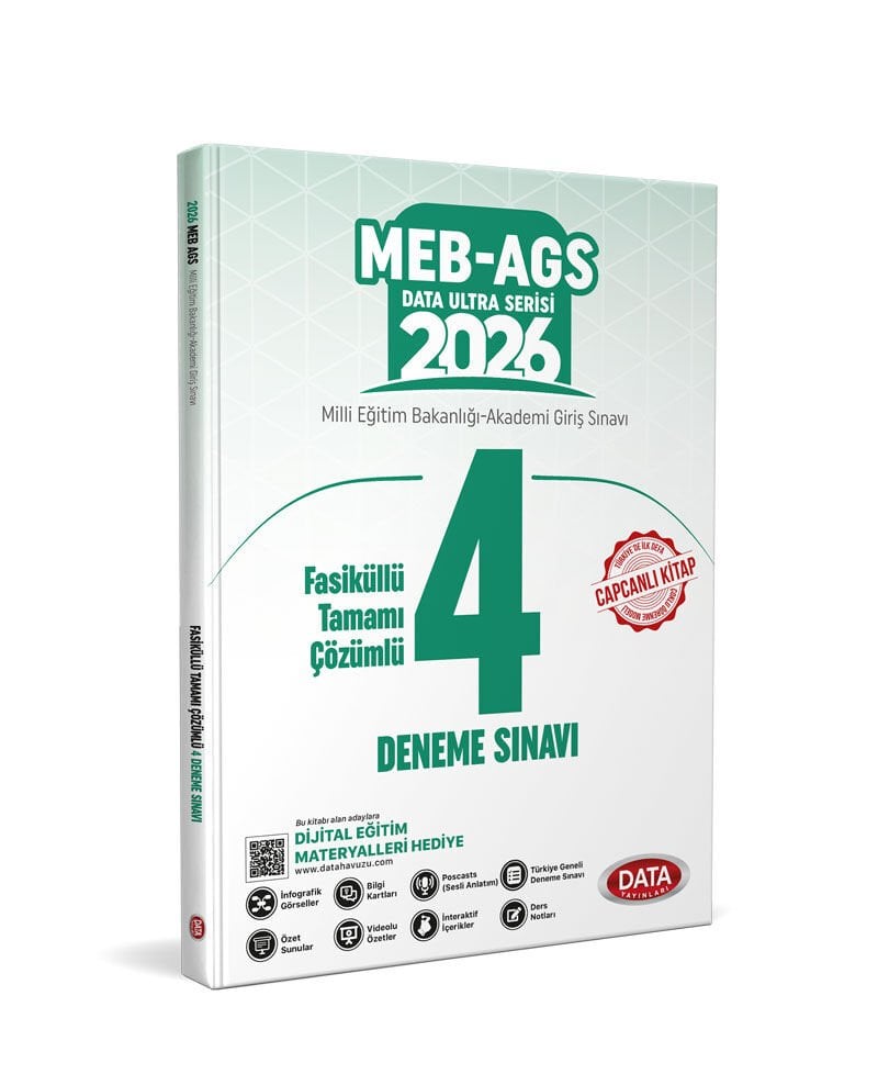 Meb-Ags Fasiküllü Tamamı Çözümlü 4 Deneme Sınavı Data Yayınları