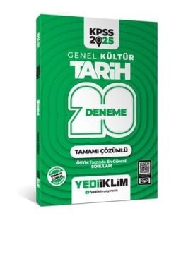 Yediiklim Yayınları 2025 KPSS Genel Kültür Tarih Tamamı Çözümlü 20 Deneme