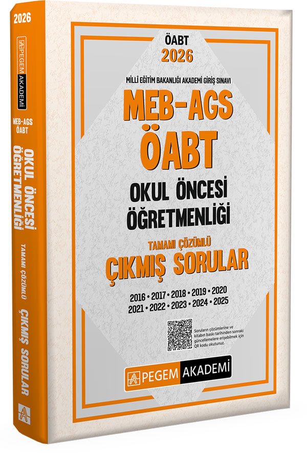 2026 MEB AGS ÖABT Okul Öncesi Öğretmenliği Tamamı Çözümlü Çıkmış Sorular Pegem Yayınları