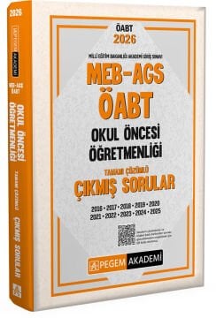 Pegem Yayınları 2026 MEB-AGS ÖABT Okul Öncesi Öğretmenliği Tamamı Çözümlü Çıkmış Sorular