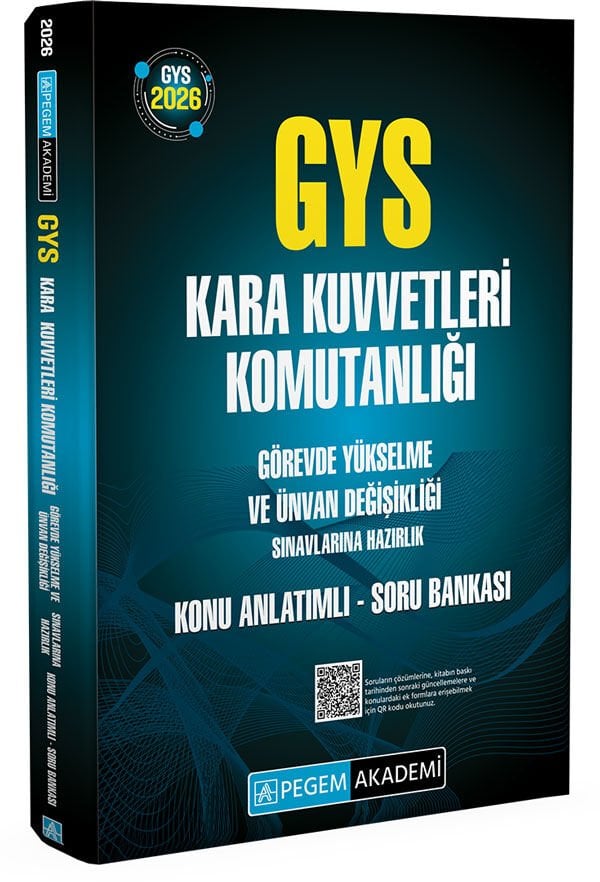 Pegem Yayınları 2026 GYS Kara Kuvvetleri Komutanlığı Görevde Yükselme ve Ünvan Değişikliği Konu Anlatımlı Soru Bankası