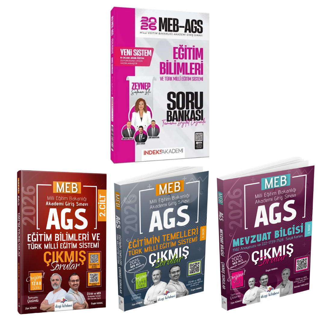 Dizgi Kitap 2026 MEB AGS Eğitim Bilimleri Türk Milli Eğitim Sistemi Soru Bankası & Mevzuat Bilgisi Çıkmış Sorular & Eğitimin Temelleri Çıkmış Sorular & Eğitim Bilimleri ve Türk Milli Eğitim Sistemi Çıkmış Sorular Seti