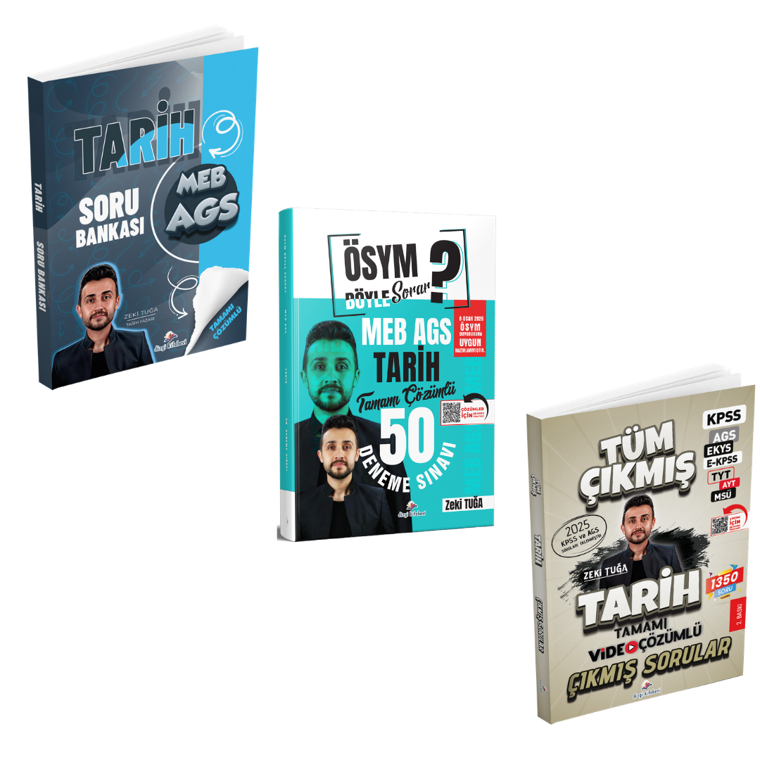 Dizgi Kitap 2026 MEB AGS Tarih Soru Bankası & AGS Tarih 50 Deneme & AGS Tarih Tüm Sınavlar Çıkmış Sorular Zeki Tuğa Seti
