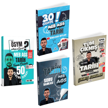 Dizgi Kitap 2026 MEB-AGS 30 Günde Tarih Video Ders Notları, Tarih Soru Bankası, Tarih 50 Deneme Sınavı ve Tarih Çıkmış Sorular Zeki Tuğa Seti