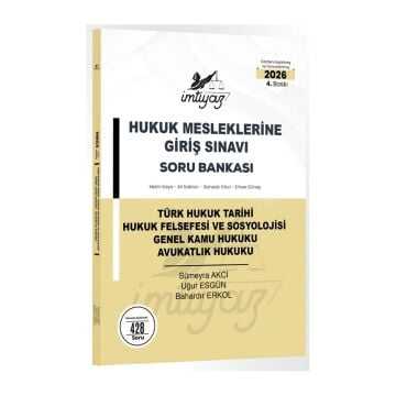 İmtiyaz Yayınları 2026 HMGS Türk Hukuk Tarihi Hukuk Felsefesi ve Sosyolojisi Genel Kamu Hukuku Avukatlık Hukuku Soru Bankası