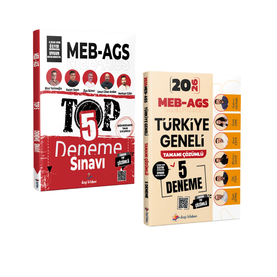 Dizgi Kitap 2026 MEB-AGS Türkiye Geneli 5 Deneme ve TOP 5 Tamamı PDF Çözümlü 5 Deneme Seti