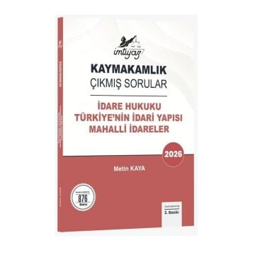 İmtiyaz Yayınları 2026 Kaymakamlık Türkiye'nin İdari Yapısı, Mahalli İdareler Çıkmış Sorular