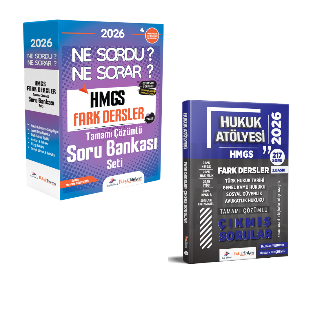 Dizgi Kitap Hukuk Atölyesi 2026 HMGS Fark Dersler Ne Sordu Ne Sorar Soru Bankası & HMGS Fark Dersler Tamamı Çözümlü Çıkmış Sorular Seti