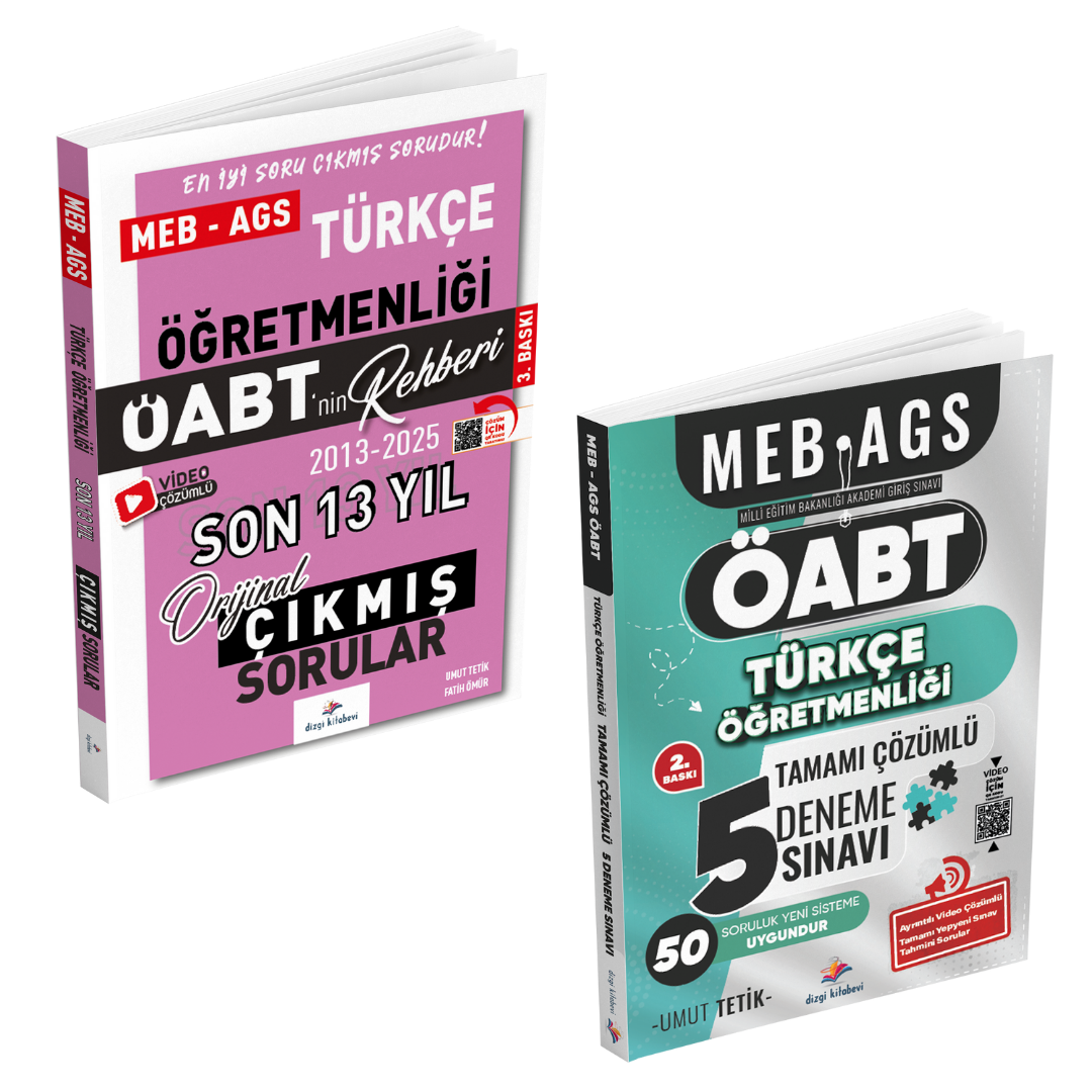 Dizgi Kitap 2026 Meb Ags ÖABT Türkçe Öğretmenliği Öabt'nin Rehberi Konularına Göre Tasnif Edilmiş Son 13 Yıl Orijinal Video Çözümlü Çıkmış Sınav Soruları ve 5 Deneme Sınavı Seti Umut Tetik
