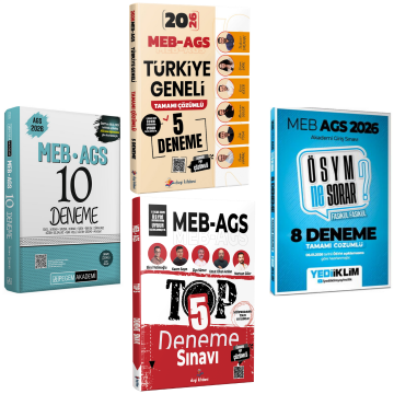 Dizgi Kitap 2026 MEB-AGS Türkiye Geneli 5 Deneme, TOP 5 Deneme, Pegem Yayınları 10 Deneme ve Yediiklim Yayınları ÖSYM Ne Sorar 8 Deneme Süper Set