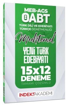 ÖABT MEB-AGS Muhtemel Türk Dili Edebiyatı-Türkçe Yeni Türk Edebiyatı 15x12 Deneme Çözümlü İndeks Akademi Yayıncılık