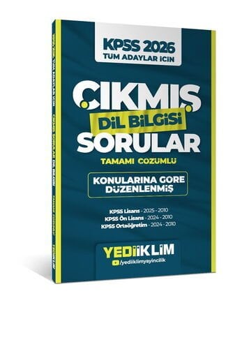 2026 KPSS Tüm Adaylar İçin Dil Bilgisi Tamamı Çözümlü Çıkmış Sorular Konularına Göre Düzenlenmiş Yediiklim Yayınları