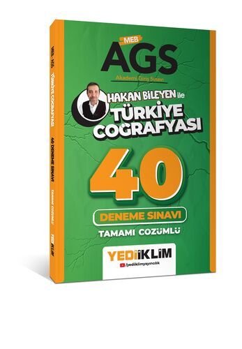 MEB AGS Hakan Bileyen ile Türkiye Coğrafyası Tamamı Çözümlü 40 Deneme Sınavı