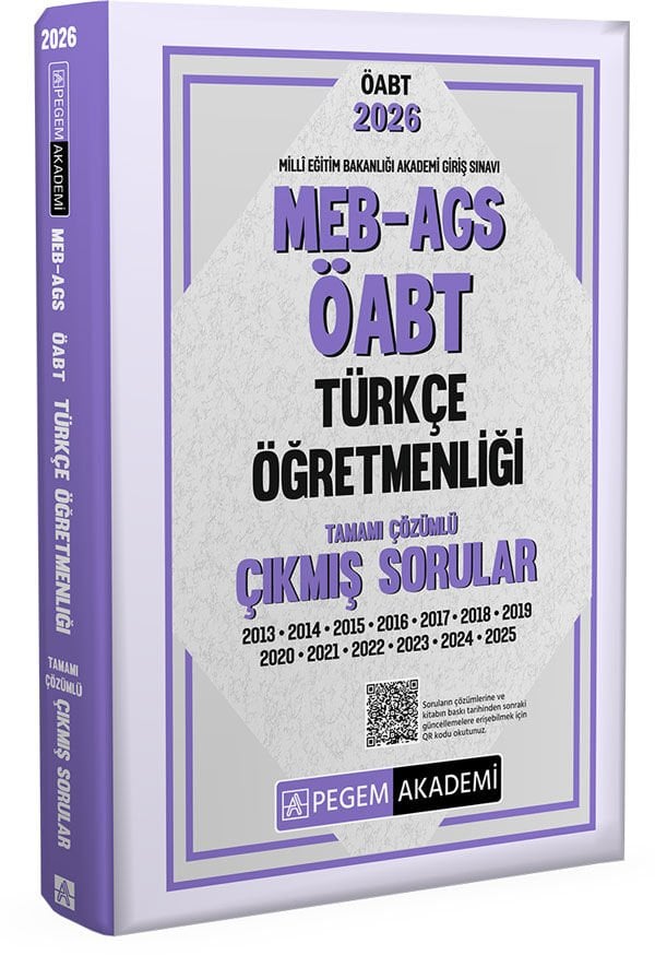 2026 MEB AGS ÖABT Türkçe Öğretmenliği Tamamı Çözümü Çıkmış Sorular Pegem Yayınları